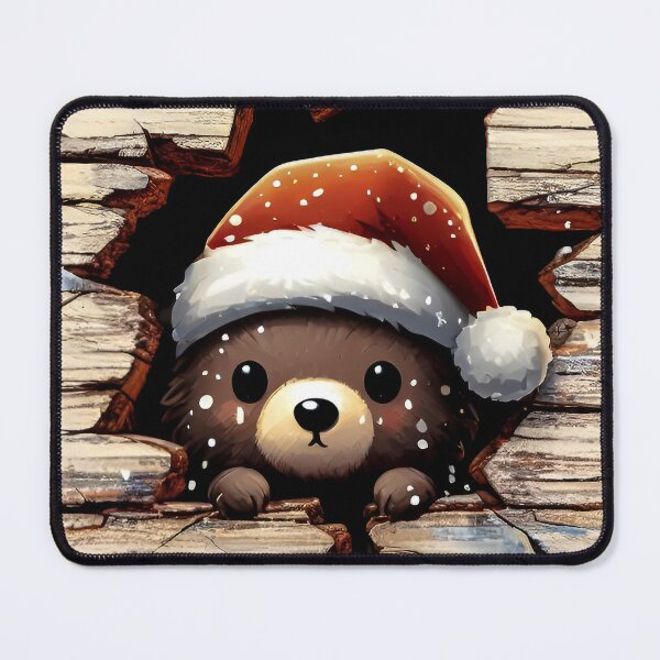 Item preview, Christmas 3d Cute Bear in a Santa hat designed and sold by SideKickCreates.