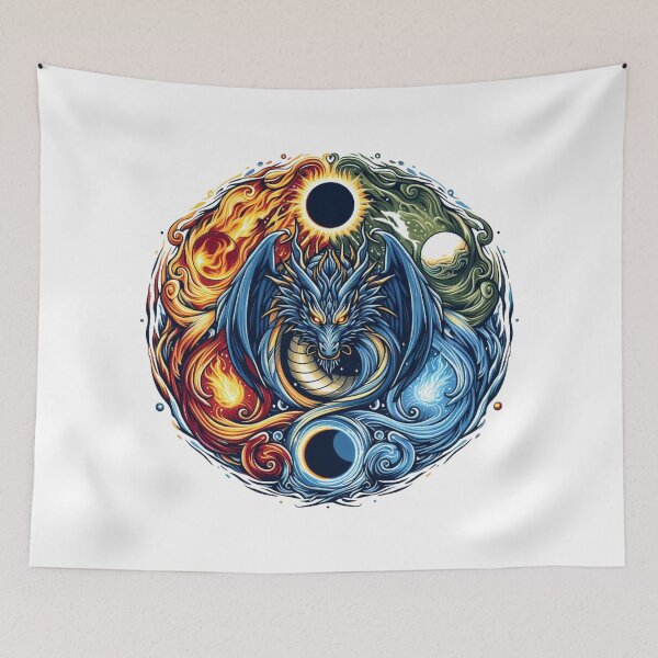 Aperçu de l'œuvre T-shirt cool au design de dragon créée et vendue par crea8iveway.