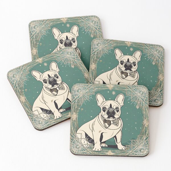Item preview, Festive French Bulldog Art Deco style designed and sold by ArDecoS.