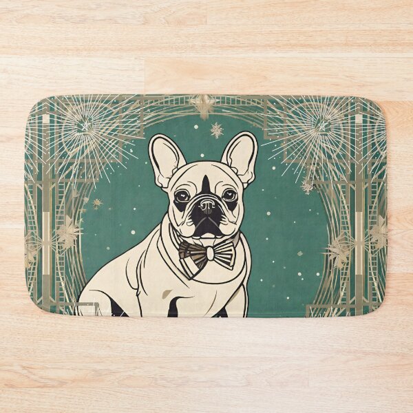 Item preview, Festive French Bulldog Art Deco style designed and sold by ArDecoS.
