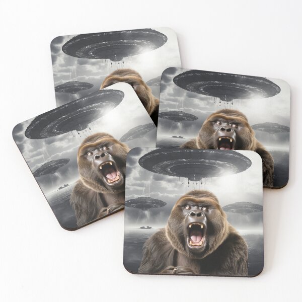 Item preview, Gorilla Selfie with UFOs designed and sold by Master-Print.