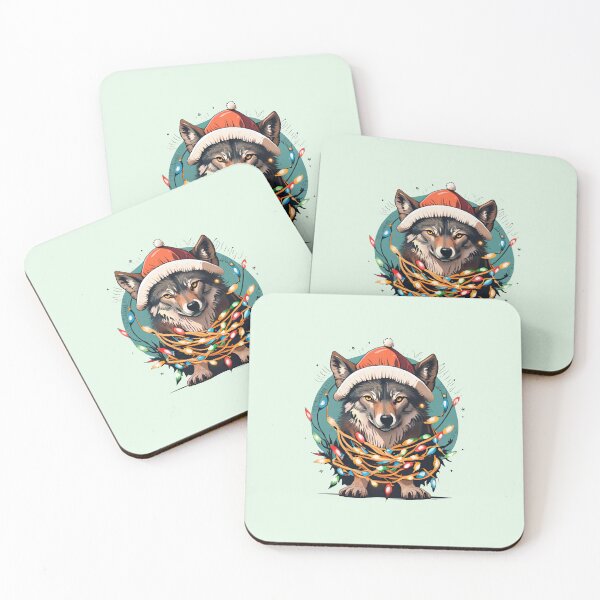 Artikelvorschau, Fuchs mit Weihnachtsmütze und Weihnachtsbeleuchtung entworfen und verkauft von Itsheartshop.