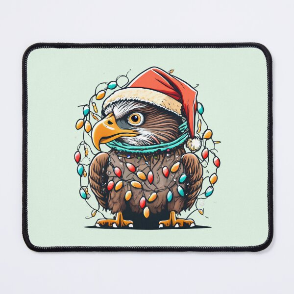Item preview, Eagle With Santa Hat And Christmas Lights designed and sold by Itsheartshop.