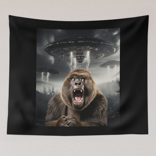 Item preview, Gorilla Selfie with UFOs designed and sold by Master-Print.