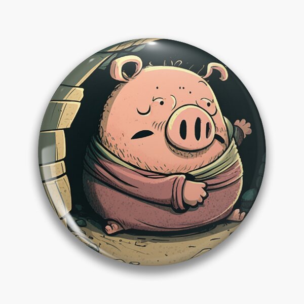 Artikelvorschau, Piggy Cave Adventure – Humorvolles Cartoon-Schwein in gruseliger Umgebung entworfen und verkauft von PaintbrushPlace.