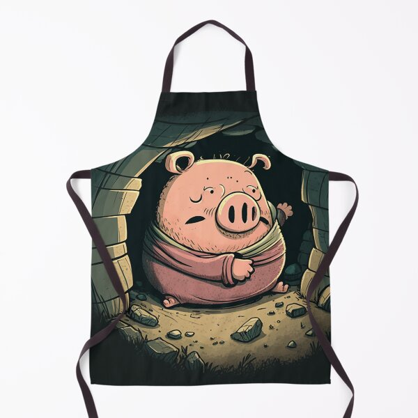 Artikelvorschau, Piggy Cave Adventure – Humorvolles Cartoon-Schwein in gruseliger Umgebung entworfen und verkauft von PaintbrushPlace.
