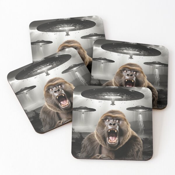 Item preview, Gorilla Selfie with UFOs designed and sold by Master-Print.