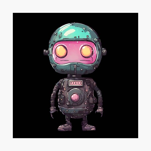 Item preview, Little Cute Robot with the Inscription Peace designed and sold by Aquillashop.