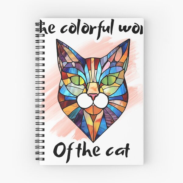 Item preview, colorful stained glass wite, The colorful world of a cat designed and sold by GroonSpace.