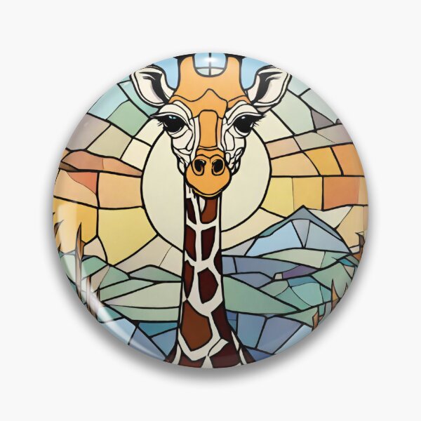 Item preview, colorful stained glass with animals, giraffe designed and sold by GroonSpace.