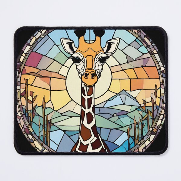 Item preview, colorful stained glass with animals, giraffe designed and sold by GroonSpace.
