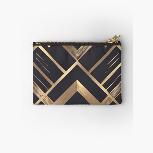Item preview, Abstract, stylish print with geometric shapes. Black background, gold lines. designed and sold by Harmonysens.