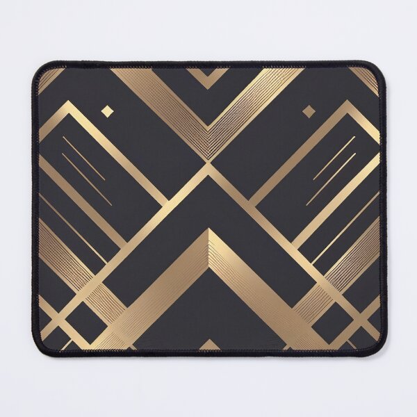 Item preview, Abstract, stylish print with geometric shapes. Black background, gold lines. designed and sold by Harmonysens.