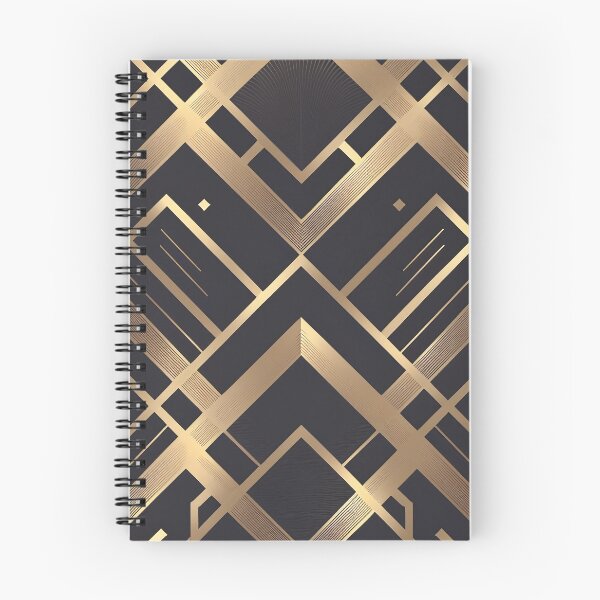 Item preview, Abstract, stylish print with geometric shapes. Black background, gold lines. designed and sold by Harmonysens.