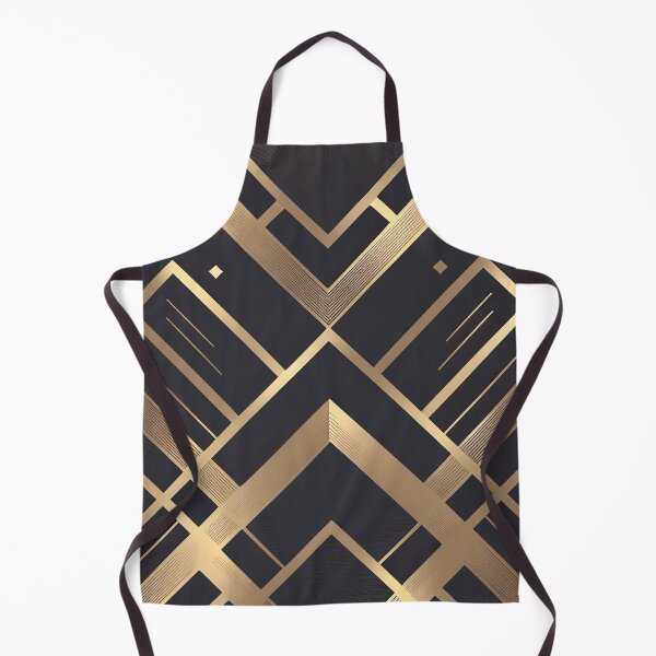 Item preview, Abstract, stylish print with geometric shapes. Black background, gold lines. designed and sold by Harmonysens.