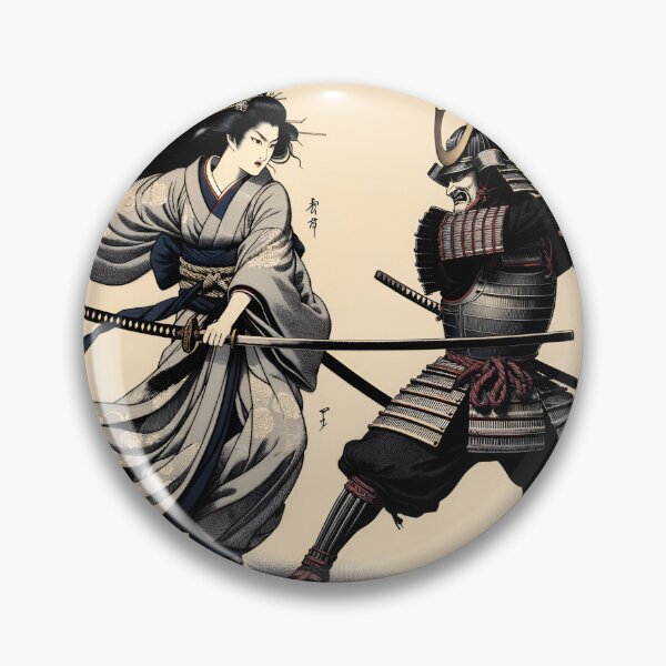 Item preview, Japanese woman vs samurai sword fight designed and sold by Last-Train.