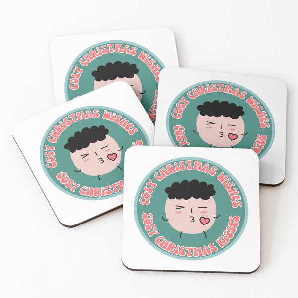 Item preview, Cosy christmas wishes cosy christmas kisses with cute boys face designed and sold by BritishDelights.