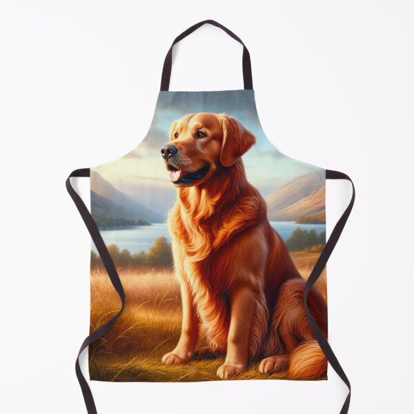 Artikelvorschau, Golden Retriever-Porträt - Golden Retriever-Ölgemälde entworfen und verkauft von Star-Fragment.