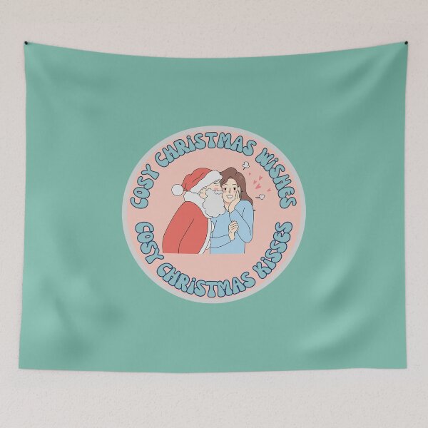 Item preview, Cosy christmas wishes cosy christmas kisses with santa kissing designed and sold by BritishDelights.