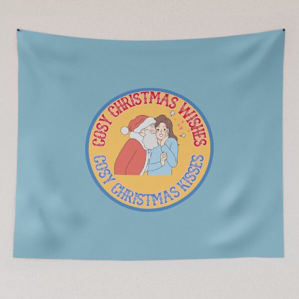 Item preview, Cosy christmas wishes cosy christmas kisses with santa kissing designed and sold by BritishDelights.