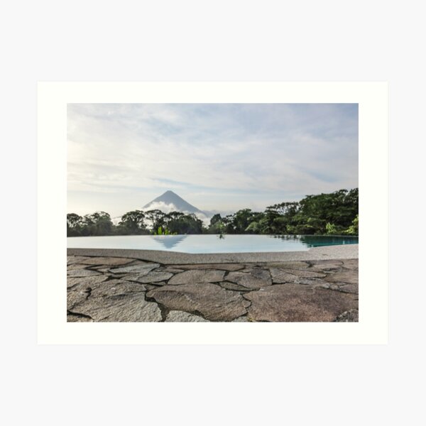 Arenal volcano as seen from the pool, Costa Rica Art Print