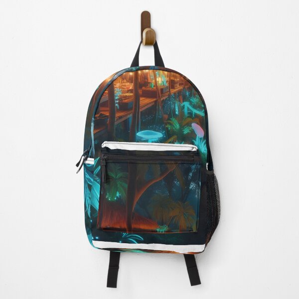 Item preview, Vibrant Jungle Market at Night designed and sold by DragonPurple.