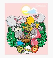Hynzze- Easter Bunnies, Chick & Lambs Photographic Print