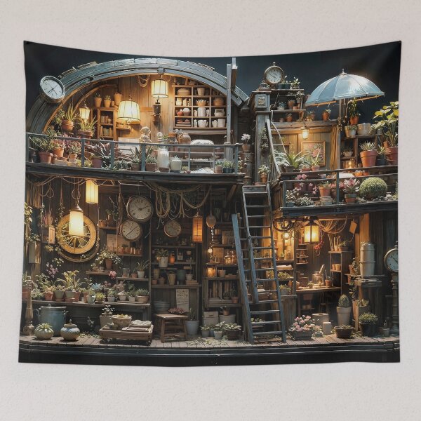 Item preview, Cute Asian Boutique Bliss Jigsaw Puzzles - Charming Delights on Redbubble designed and sold by PuzzleBoxDesign.