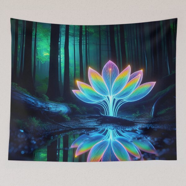 Item preview, Radiant Reverie: Bioluminescent Bloom in Enchanted Forest designed and sold by AI-Only Creations.