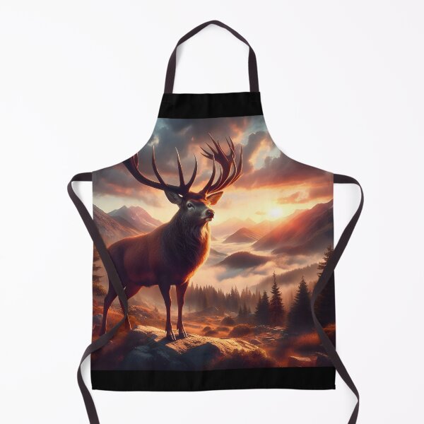 Item preview, Deer in the mountains, setting sun, beautiful nature designed and sold by ART-POD-PL.