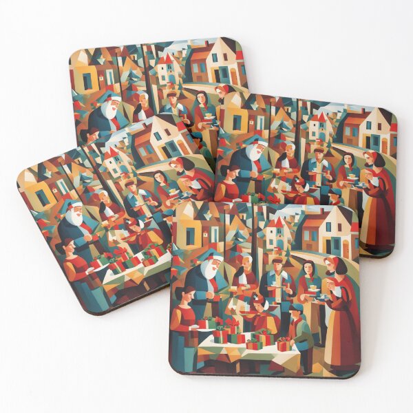 Item preview, Village People Exchanging Gifts of Christmas designed and sold by Owl-o-the-wisp.
