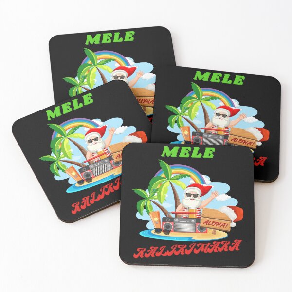 Item preview, Hawaiian Christmas Santa design saying, "Mele Kalikimaka!" designed and sold by 29Bumblebee.