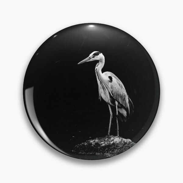 Item preview, Grey Heron Reflection in Water bw vert designed and sold by eddiebarronshop.
