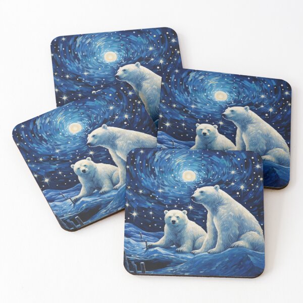 Item preview, Polar Bears Starry Night designed and sold by Myra365Art.