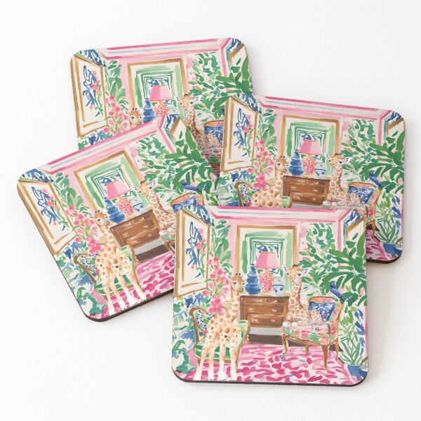 Item preview, Baby giraffes in preppy interior designed and sold by SophieClimaArt.