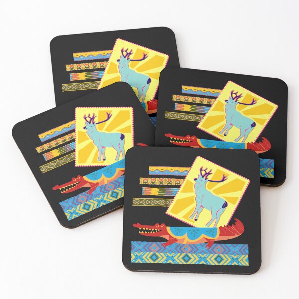 Item preview, An alligator from a holiday postcard and a male deer in the bosom of nature among the full wilderness - in ethno style | Holiday & Leisure Adventure designed and sold by Erry-ewell.