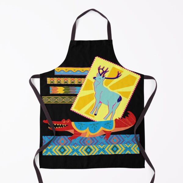 Item preview, An alligator from a holiday postcard and a male deer in the bosom of nature among the full wilderness - in ethno style | Holiday & Leisure Adventure designed and sold by Erry-ewell.