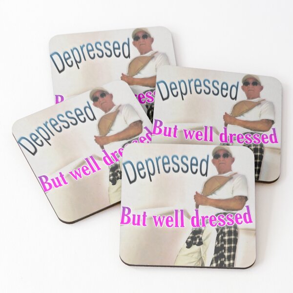 Item preview, HQ Depressed But Well Dressed Stressed Snazzy Old Meme designed and sold by fomodesigns.