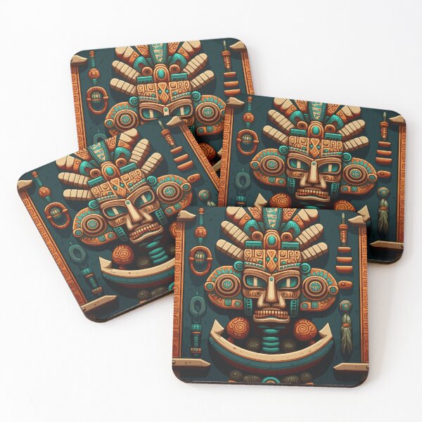 Item preview, Indian Mayan Aztec Boho Tribal Ethnic Carving designed and sold by Vector Scout Lab.