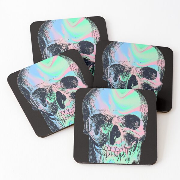 Item preview, Awesome Holographic Melting Hippy Skull   designed and sold by skeletons-lair.