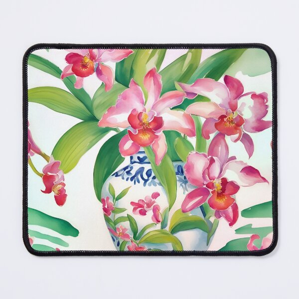 Item preview, Orchids in chinoiserie jars designed and sold by SophieClimaArt.