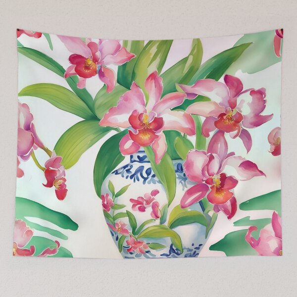 Item preview, Orchids in chinoiserie jars designed and sold by SophieClimaArt.