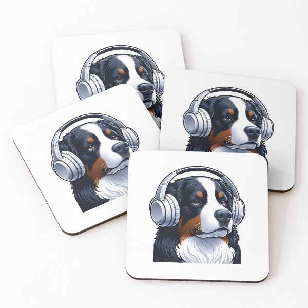 Item preview, Dog with Headphones -  Bernese Mountain designed and sold by Truck Stop One.