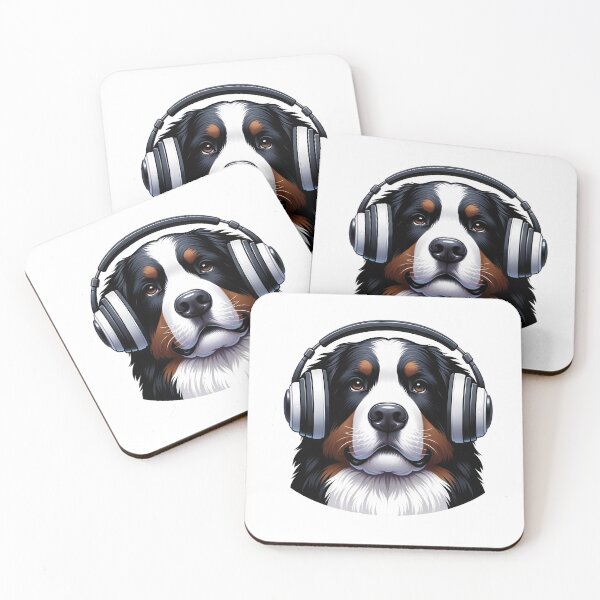 Item preview, Dog with Headphones -  Bernese Mountain designed and sold by Truck Stop One.