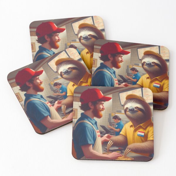 Item preview, Sloth Fast Food Worker designed and sold by CrankyOldDude.