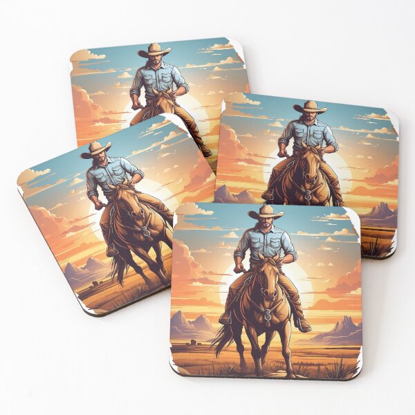 Item preview, zorro without mask riding horse with cowboy in desert designed and sold by wplamkung.