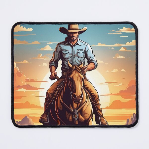 Item preview, zorro without mask riding horse with cowboy in desert designed and sold by wplamkung.