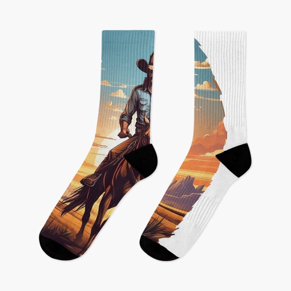 Item preview, zorro without mask riding horse with cowboy in desert designed and sold by wplamkung.