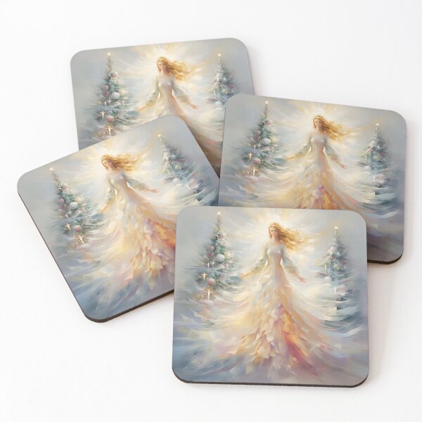Item preview, Angel Christmas tree holiday print designed and sold by dcrc.