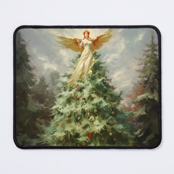 Item preview, Angel Christmas tree holiday print designed and sold by dcrc.